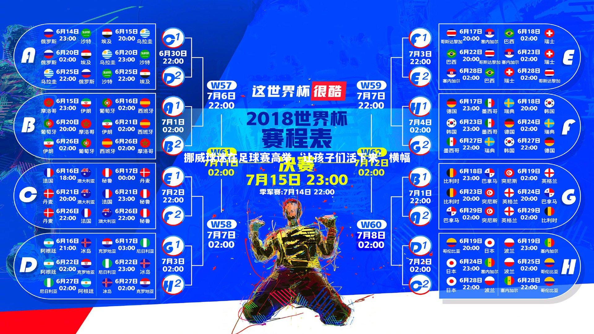C7_挪威球迷在足球赛高举‘让孩子们活下来’横幅